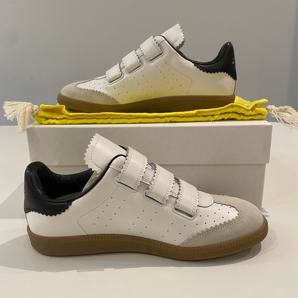 Isabel Marant Beth Sneaker in White/Black/Gum Sole sz 39 New in Box - Picture 4 of 10